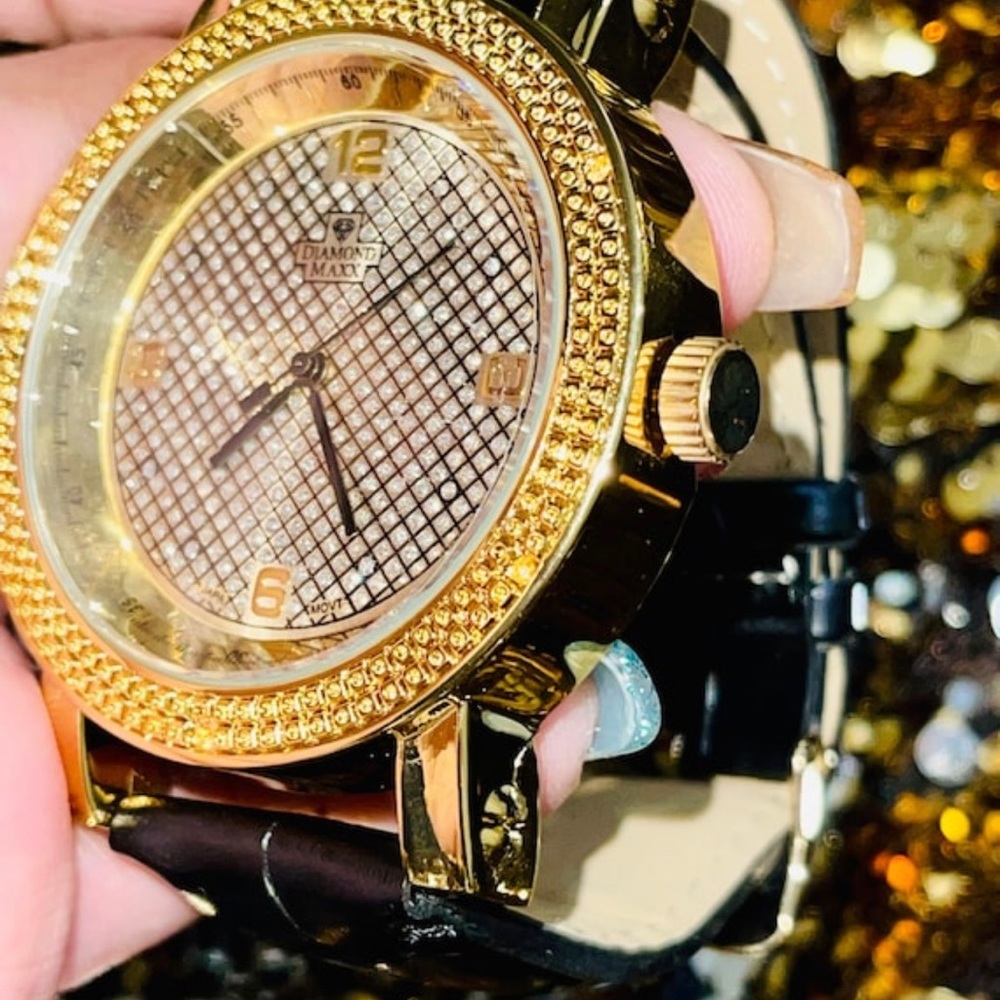 Real diamond watch for women, hiphop genuine diamond watch, gift for ladies SALE - Picture 3 of 6
